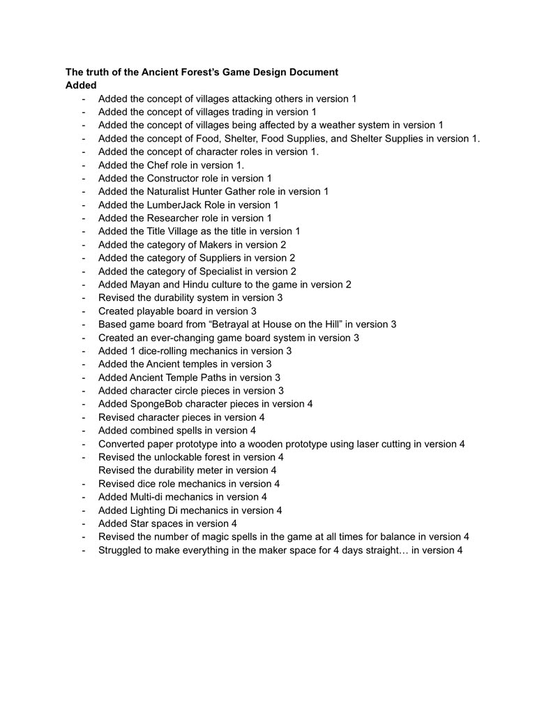 Design document — first page